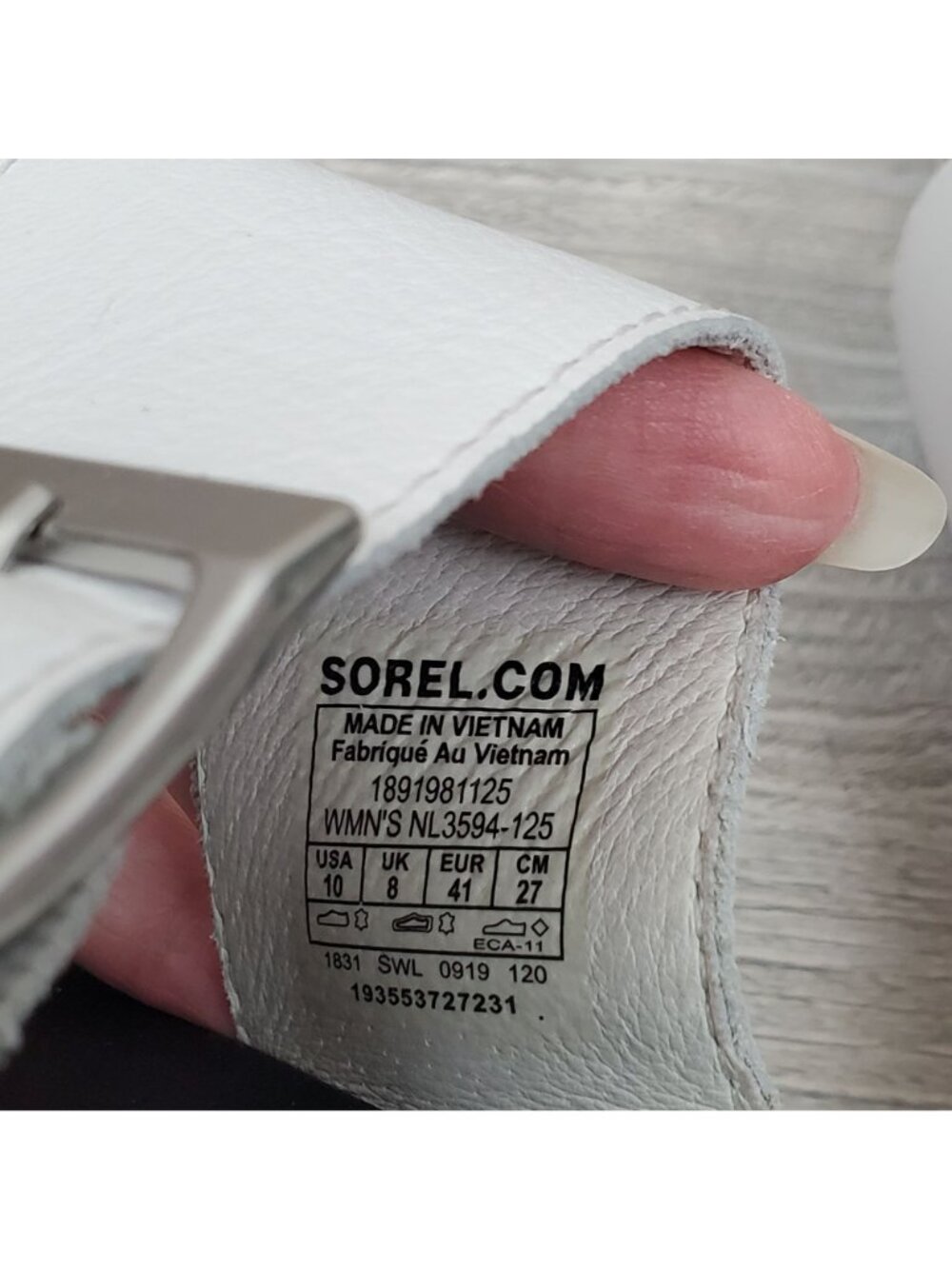 Sorel Roaming Buckle Slide in Sea Salt - Picture 9 of 11